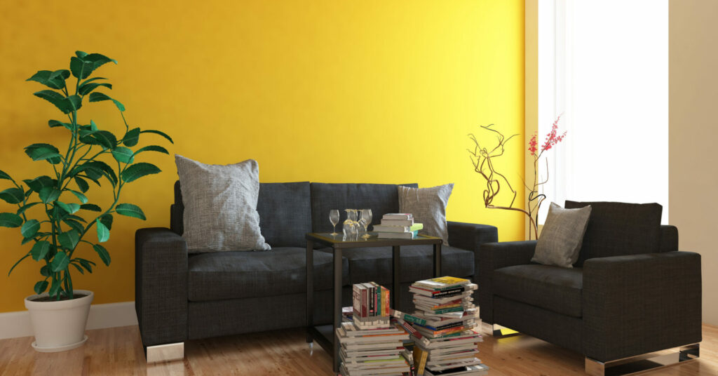 choosing a living paint colour orange walls
