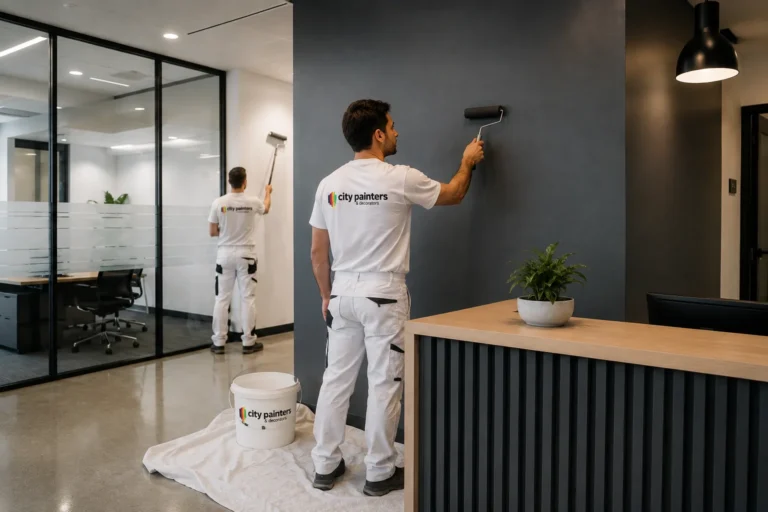 Commercial painters in Gooseberry Hill painting warehouse walls and steel columns