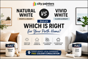 paint guide comparing natural white vs vivid white for home interiors and exteriors